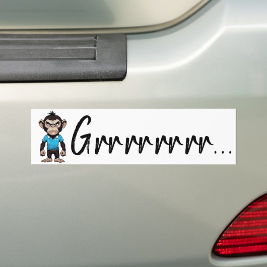 Grumpy Ape Decal, Funny Angry 'Grrr' Expression Autoaufkleber (Auf Auto)