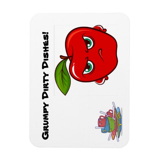 Grumpy Apple Dirty Geschirr signieren Magnet (Vertikal)