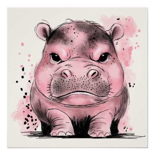 Grumpy Baby Hippo Poster (Vorderseite)