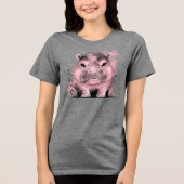 Grumpy Baby Hippo Tri-Blend Shirt (Vorderseite)