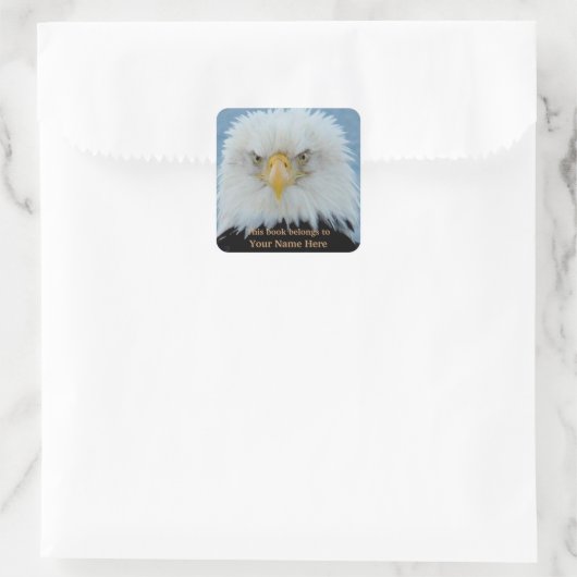 Grumpy Bald Eagle Quadratischer Aufkleber (Tasche)