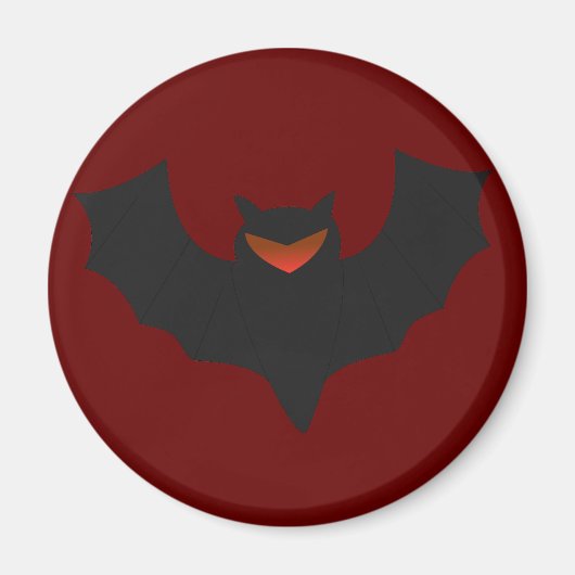 Grumpy Bat Halloween Magnet (Vorne)