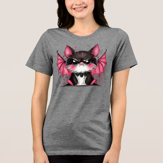 Grumpy Bat Tri-Blend Shirt (Vorderseite)
