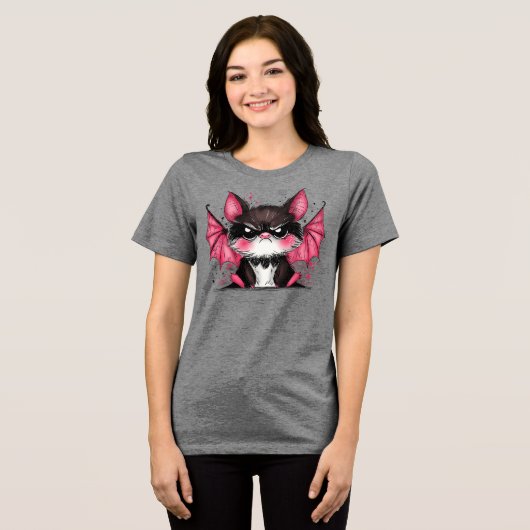 Grumpy Bat Tri-Blend Shirt (Vorderseite voll)