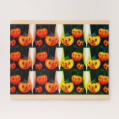Grumpy beängstigende Halloween-Kürbis Puzzle (Horizontal)