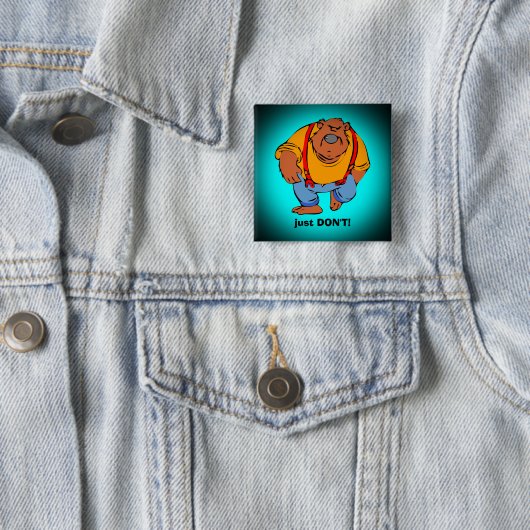 Grumpy Bear in Bib Overalls - nur DONT Button (Beispiel)