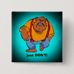 Grumpy Bear in Bib Overalls - nur DONT Button