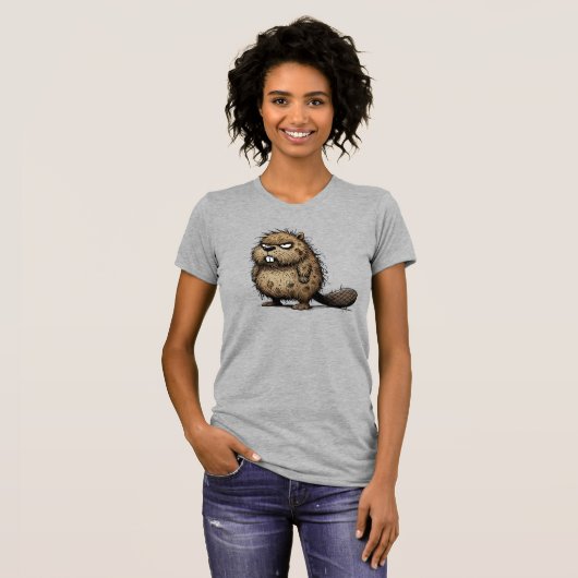 Grumpy Beaver Crusty aber Niedlich! T-Shirt (Vorne ganz)