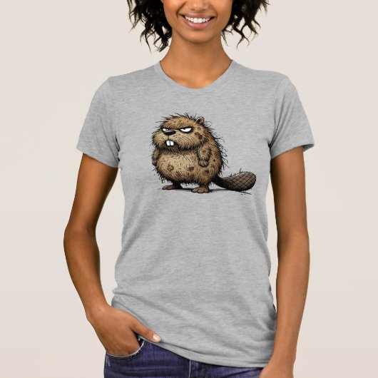 Grumpy Beaver Crusty aber Niedlich! T-Shirt (Vorderseite)