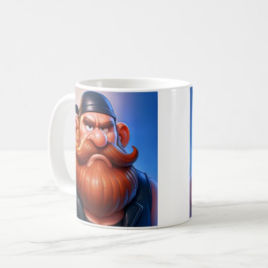 Grumpy Biker Art Kaffeetasse (Vorderseite Links)