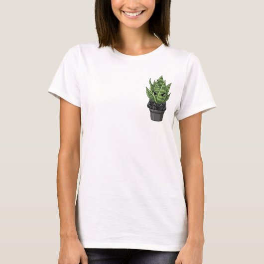 Grumpy Biker Snake Plant in Spiked Leather Jacket T-Shirt (Vorderseite)