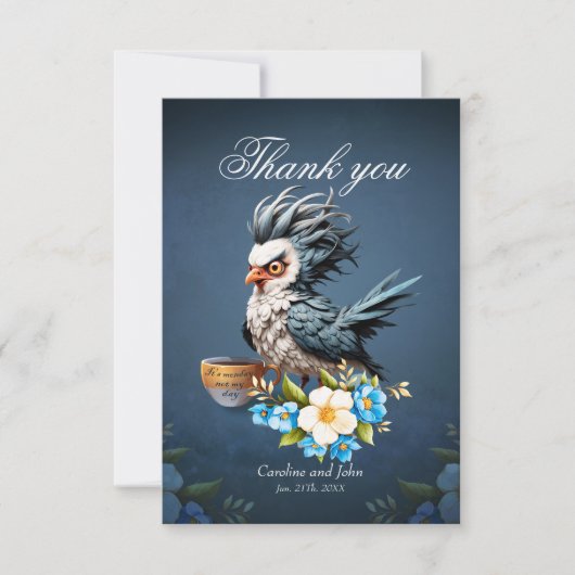 Grumpy Bird am Montag. Dankeskarte (Vorderseite)