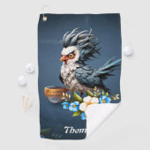 Grumpy Bird am Montag. Golfhandtuch (Insitu)