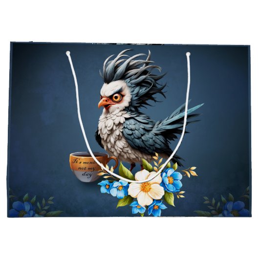 Grumpy Bird am Montag. Große Geschenktüte (Rückseite)