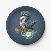 Grumpy Bird am Montag. Pappteller (Vorderseite)