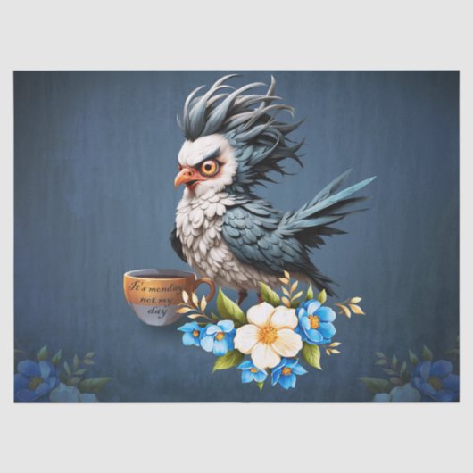 Grumpy Bird am Montag. Seidenpapier (Vorderseite)