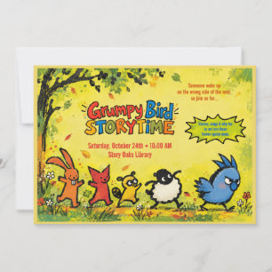 Grumpy Bird Bibliotheks-Einladung zur Geschichtene Einladung