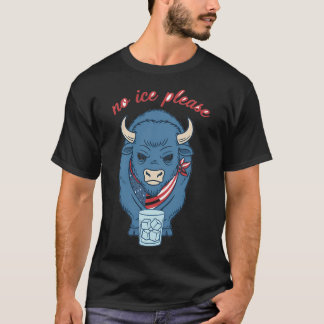 Grumpy Bison No Ice Please - Amerikanische Flagge  T-Shirt