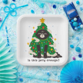 Grumpy Black Cat als Baum verkleidet Pappteller (Party)