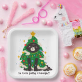 Grumpy Black Cat als Baum verkleidet Pappteller (Party)