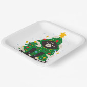 Grumpy Black Cat als Baum verkleidet Pappteller (Gewinkelt)