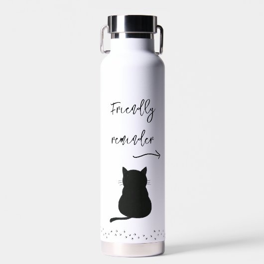 Grumpy Black Cat Drink Water Erinnerung Trinkflasche (Vorne)