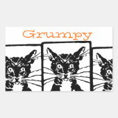 Grumpy Black Cat für Grumpy Person oder Katze Rechteckiger Aufkleber (Vorderseite)
