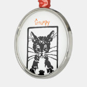 Grumpy Black Cat für Grumpy Person oder Katze Silbernes Ornament (Links)