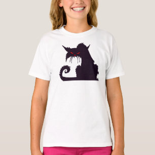 Grumpy Black Cat Girls T - Shirt