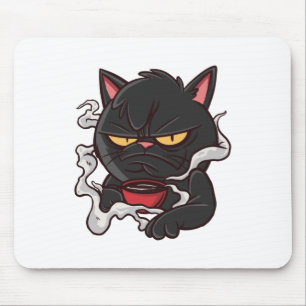 Grumpy Black Cat - Kaffee Lover Mousepad