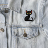 Grumpy Black Cat Moon Button (Beispiel)