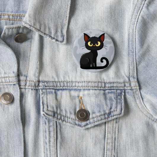 Grumpy Black Cat Moon Button (Beispiel)
