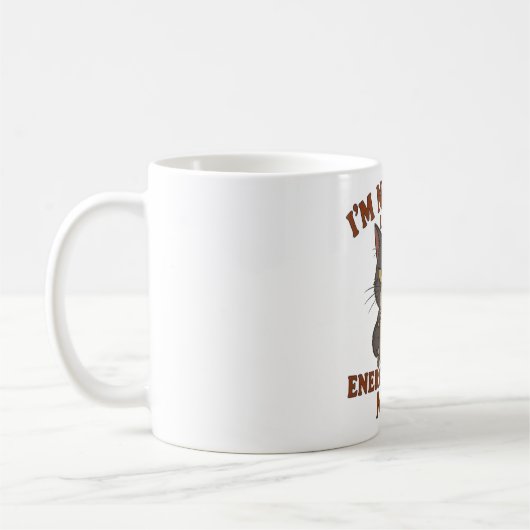 Grumpy Black Cat Mug – Energy-Saving Mode Quote Kaffeetasse (Links)