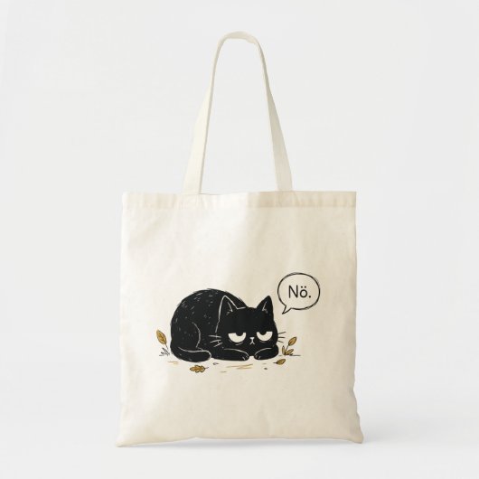 Grumpy Black Cat No Sleeping Tragetasche (Vorne)