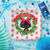 Grumpy Black Cat sie ließ mich Weihnachten verklei Pappteller (Party)