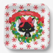 Grumpy Black Cat sie ließ mich Weihnachten verklei Pappteller (Vorderseite)