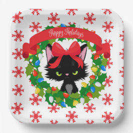 Grumpy Black Cat sie ließ mich Weihnachten verklei Pappteller