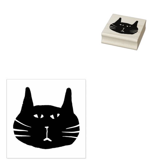 Grumpy black cat stamp gummistempel (Stempel)