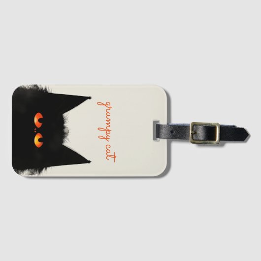 Grumpy Black Gepäckanhänger (Vorderseite (Horizontal))