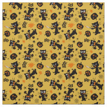 Grumpy Black Halloween Cats und Spooky Pumpkins