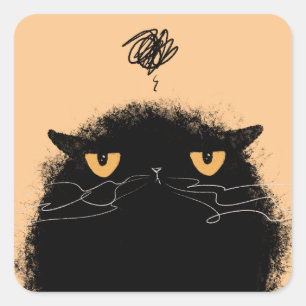 Grumpy Black Quadratischer Aufkleber