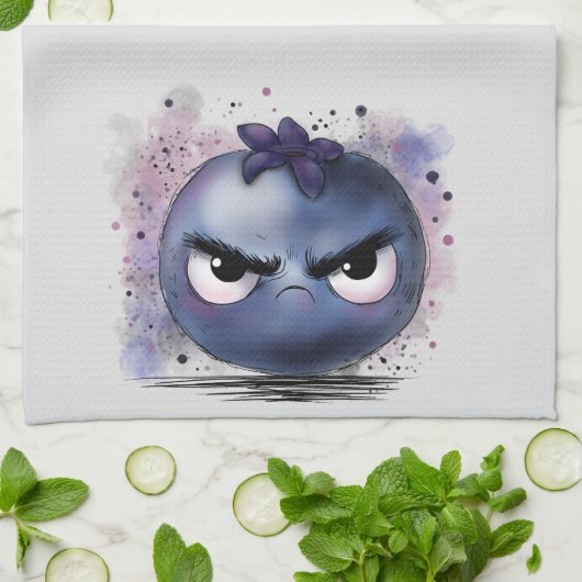 Grumpy Blueberry Geschirrtuch (Gefaltet)
