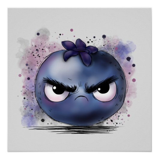 Grumpy Blueberry Poster (Vorderseite)