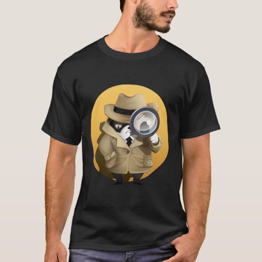 Grumpy Boston Terrier Detective T-Shirt (Vorderseite)