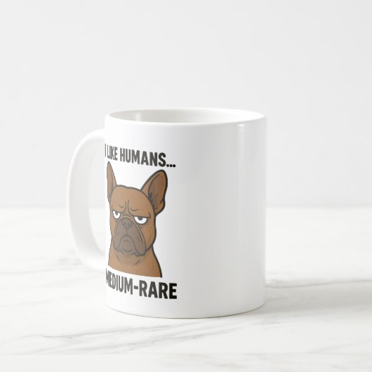 Grumpy Bulldog. Nichtsoziale Tiere Kaffeetasse (Vorderseite Links)