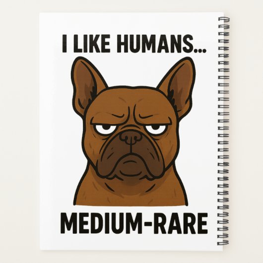 Grumpy Bulldog. Nichtsoziale Tiere Planer (Rückseite)