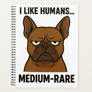 Grumpy Bulldog. Nichtsoziale Tiere Planer
