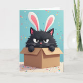 Grumpy Bunny Cat Birthday Card Karte (Vorderseite)