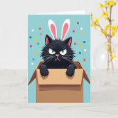 Grumpy Bunny Cat Fun Karte (Gelbe Blume)