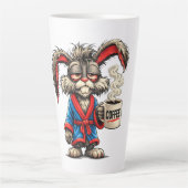 Grumpy Bunny Coffee Funny T-Shirt Milchtasse (Vorderseite)